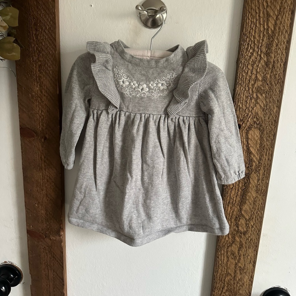 Baby Girl Embroidered Floral Knit Sweater Dress 6 Months Carter’s